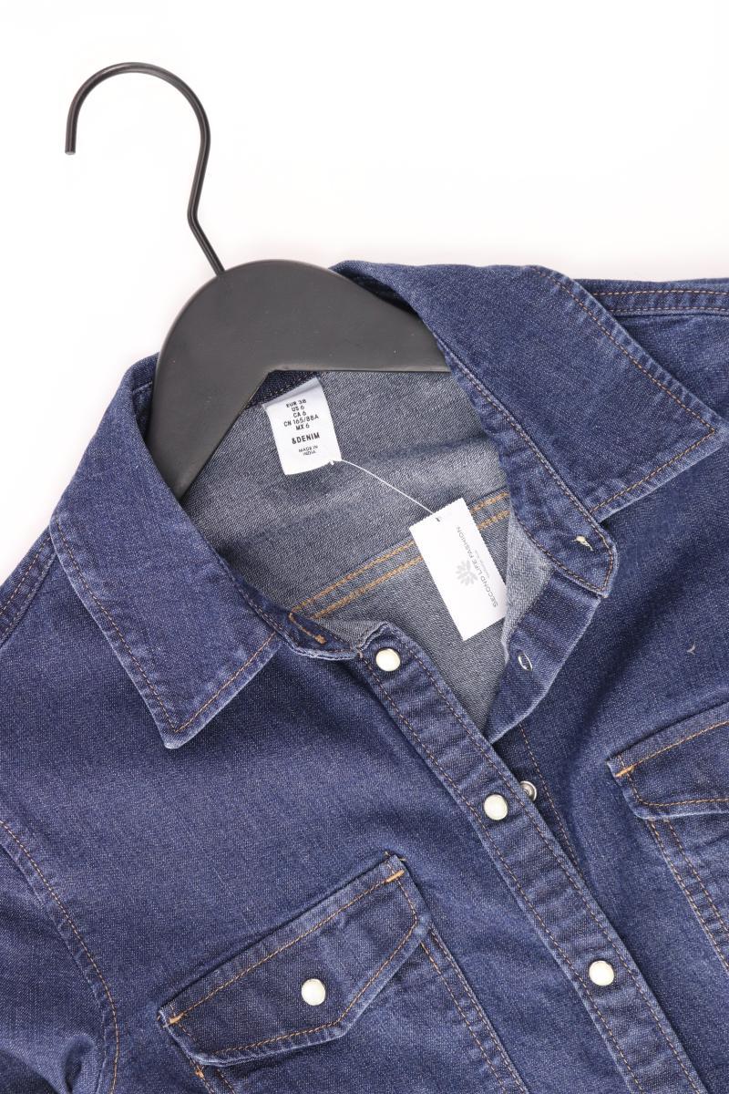 H&M Jeanshemd Gr. 38 Langarm blau aus Baumwolle