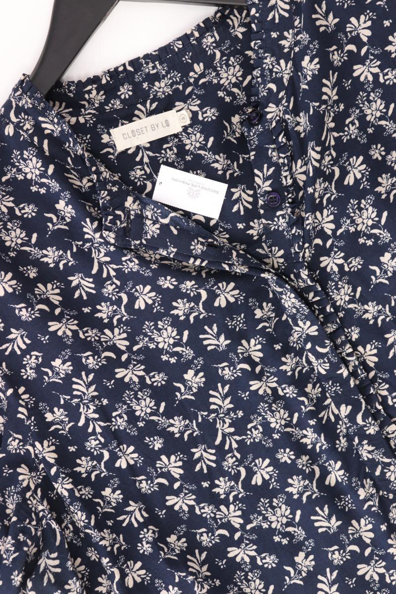 Closet by Lo. Bluse Gr. 46 Langarm blau aus Viskose