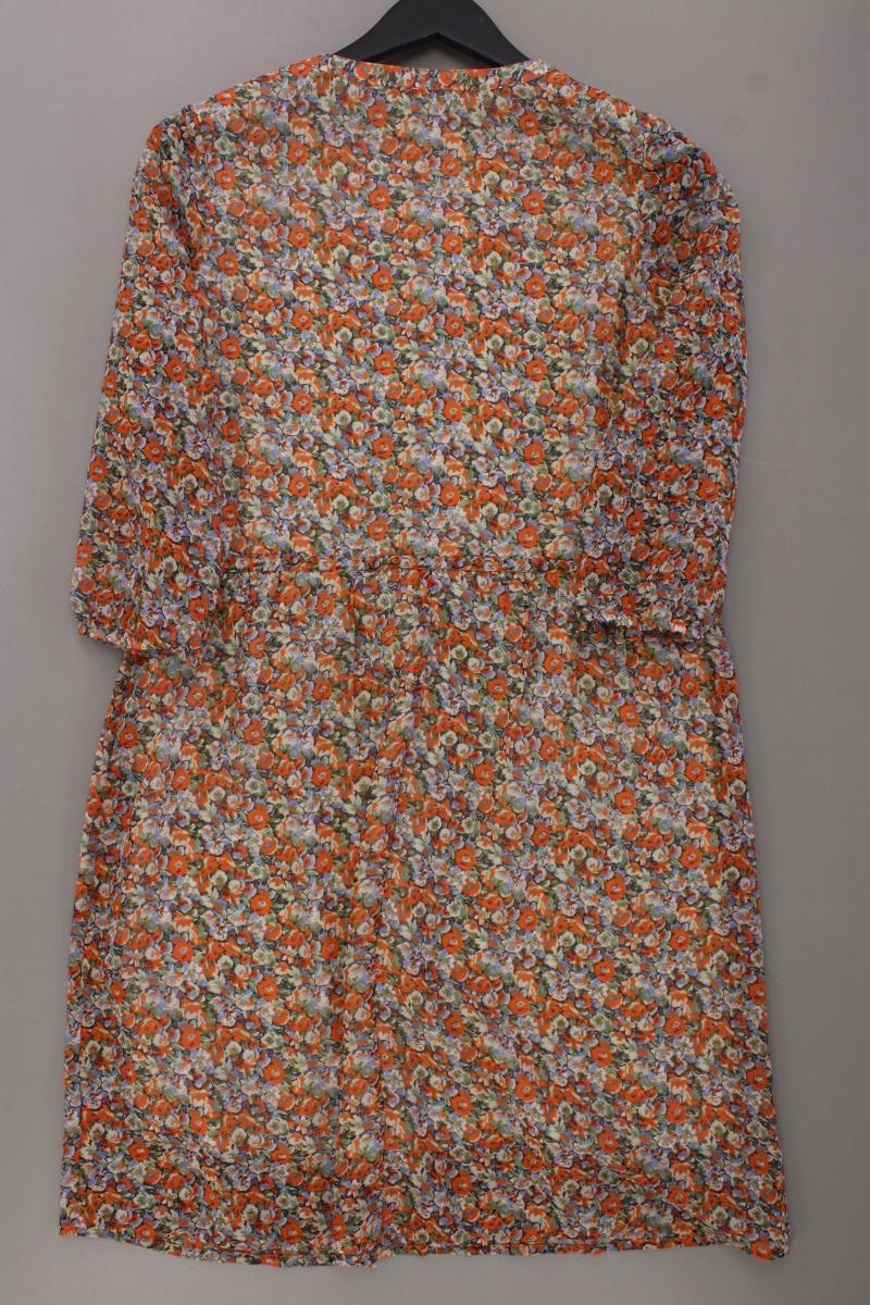 Sure Chiffonkleid Gr. 36 mit Blumenmuster neuwertig 3/4 Ärmel orange