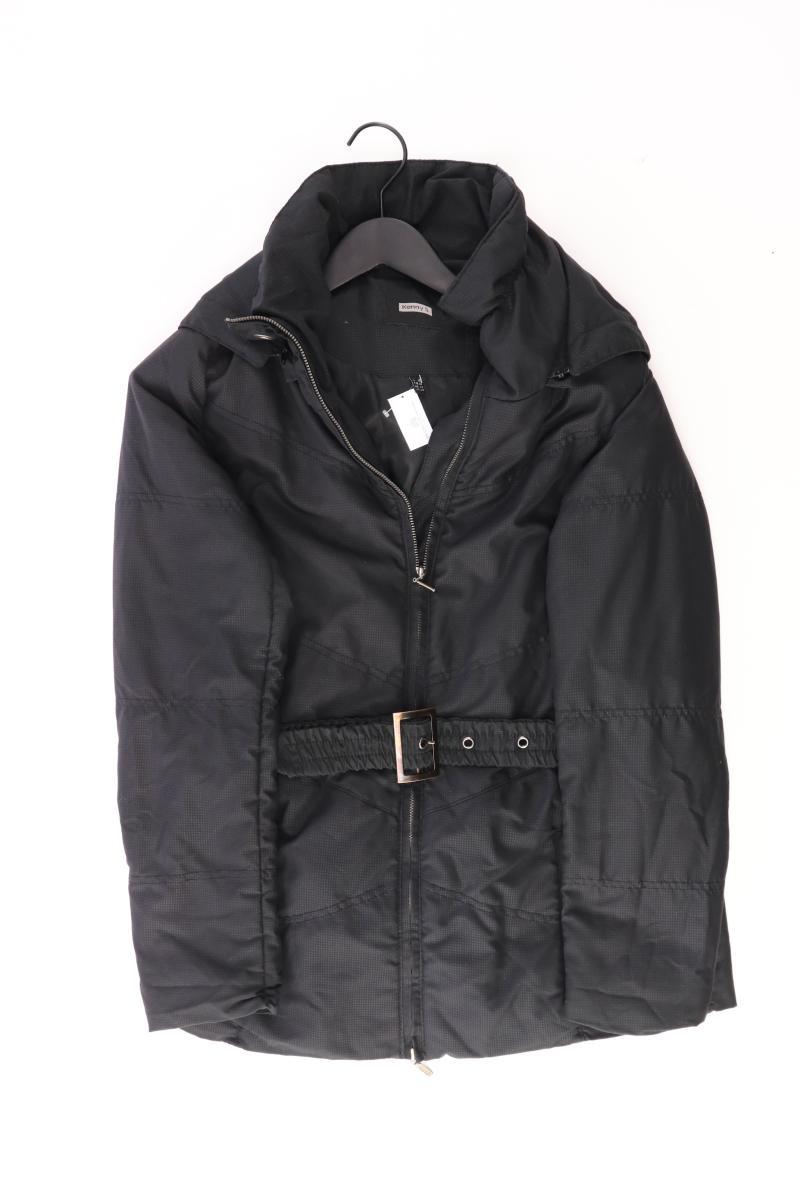 Kenny S. Lange Jacke Gr. 38 mit Gürtel schwarz aus Polyester