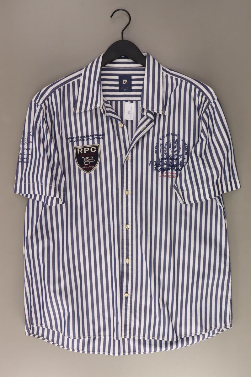 Pierre Cardin Kurzarmhemd für Herren Gr. XL gestreift blau aus Baumwolle