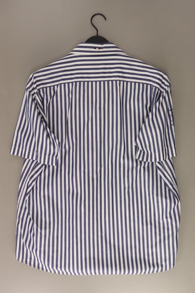 Pierre Cardin Kurzarmhemd für Herren Gr. XL gestreift blau aus Baumwolle