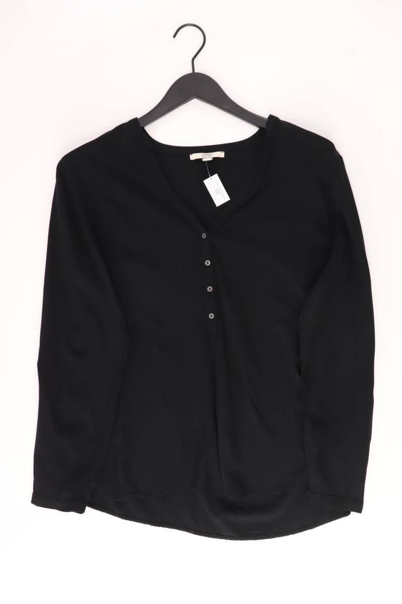 Esprit Langarmbluse Gr. 42 schwarz aus Viskose