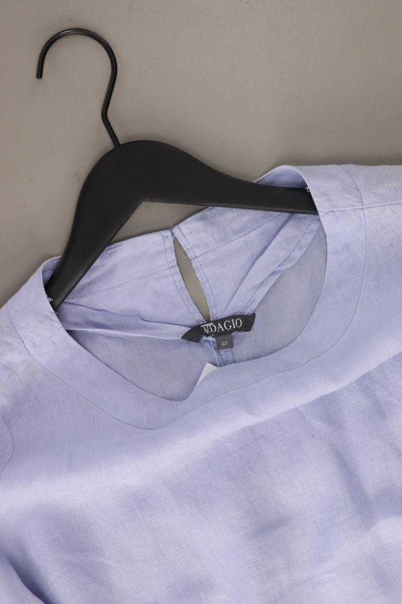 Adagio Leinenbluse Gr. 40 3/4 Ärmel blau