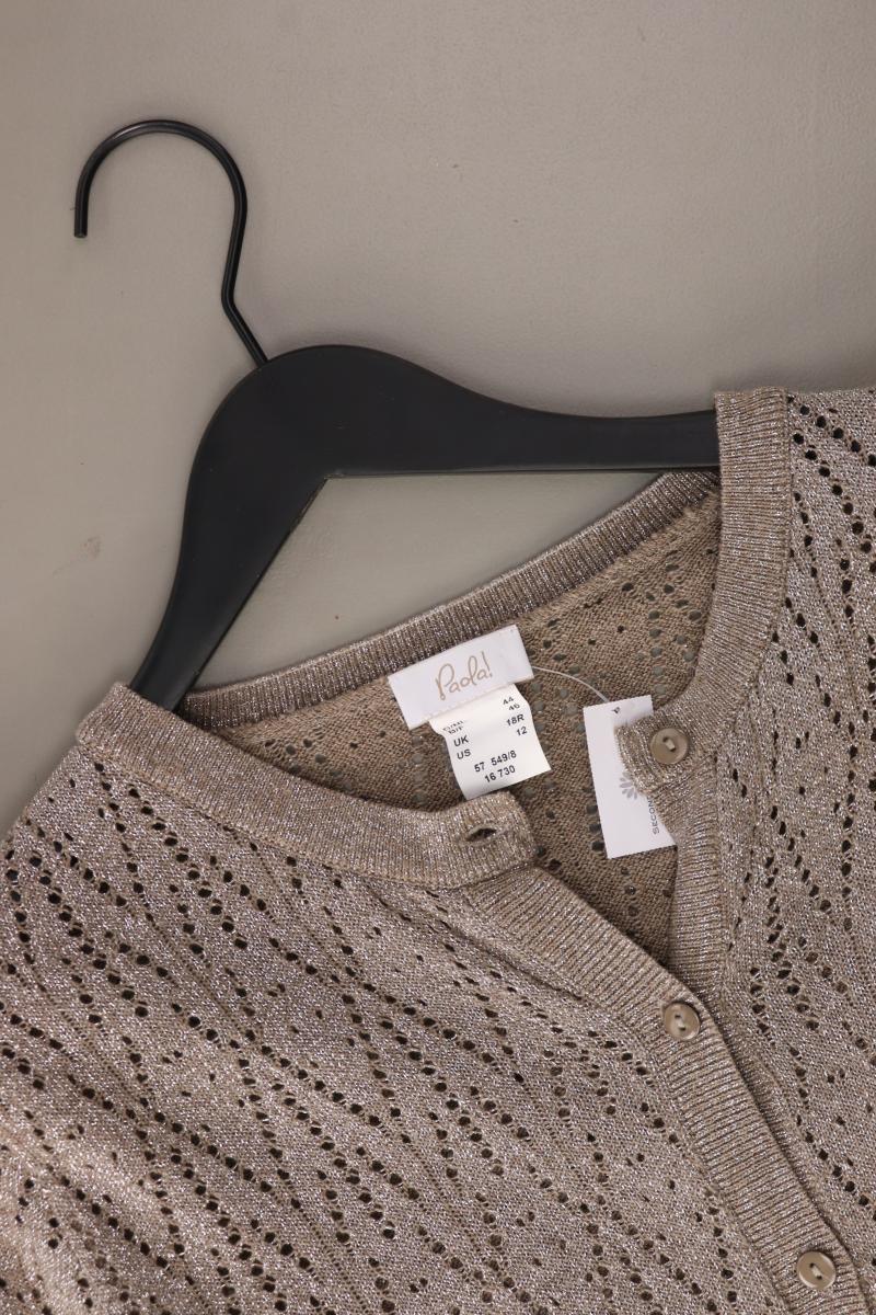 Paola Strickjacke mit Glitzer Gr. 44 Langarm braun aus Polyester