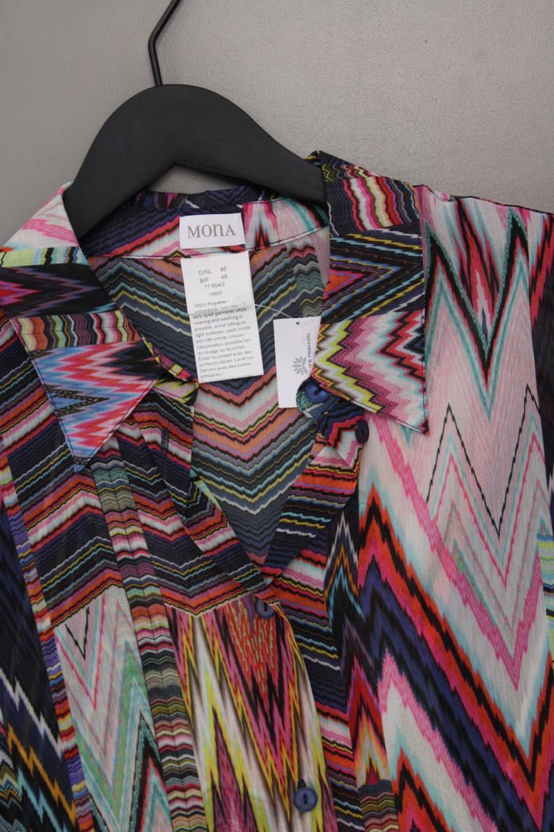 Mona Kurzarmbluse Gr. 46 mehrfarbig aus Polyester