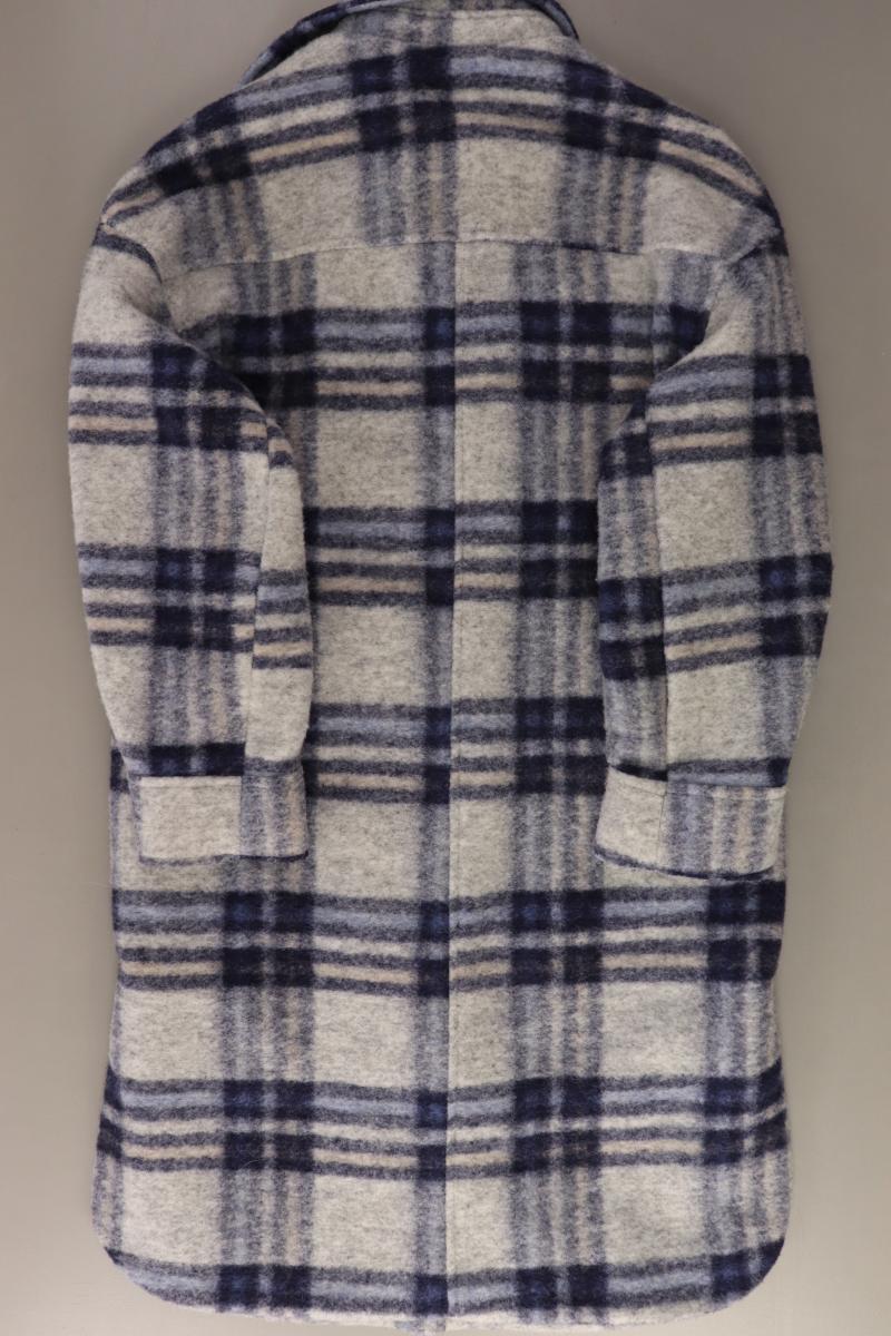 H&M Wollmantel Gr. XS kariert neuwertig blau