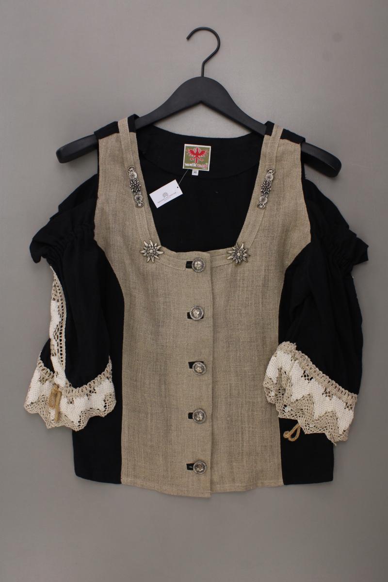 Walk Winkler Trachtenbluse Gr. 40 3/4 Ärmel braun aus Leinen