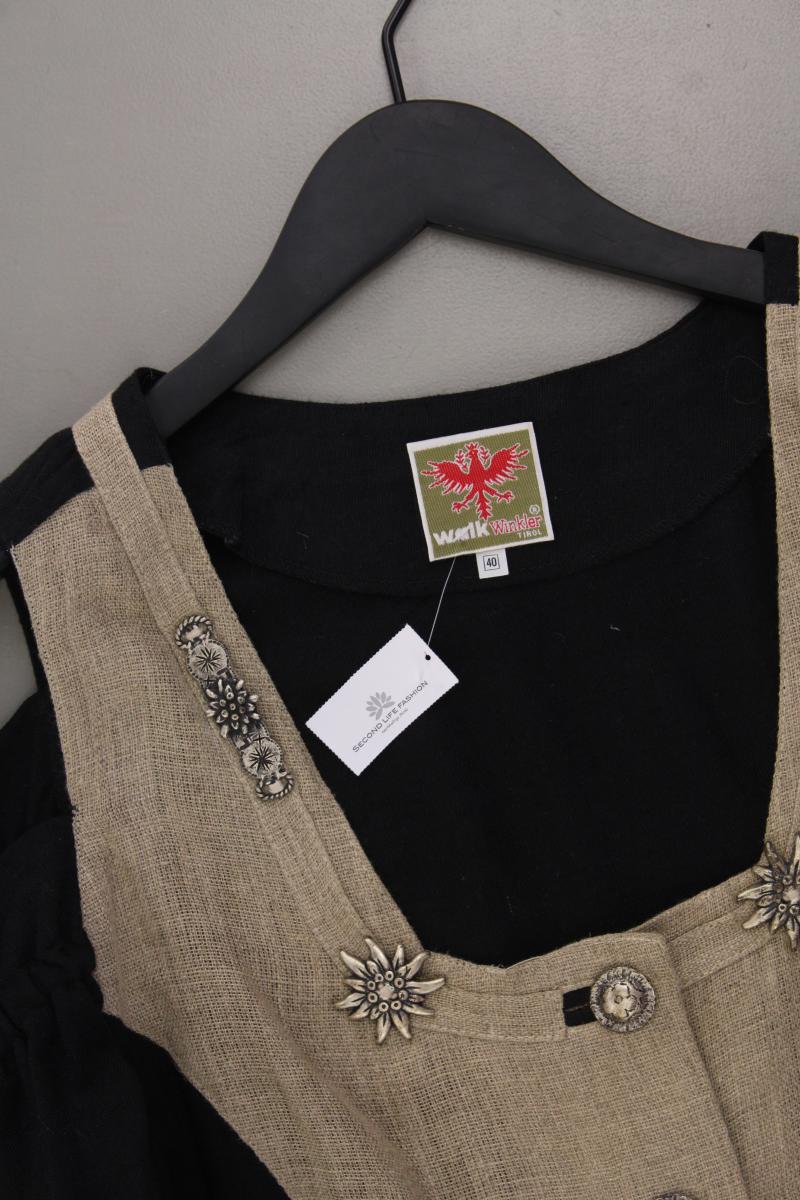 Walk Winkler Trachtenbluse Gr. 40 3/4 Ärmel braun aus Leinen