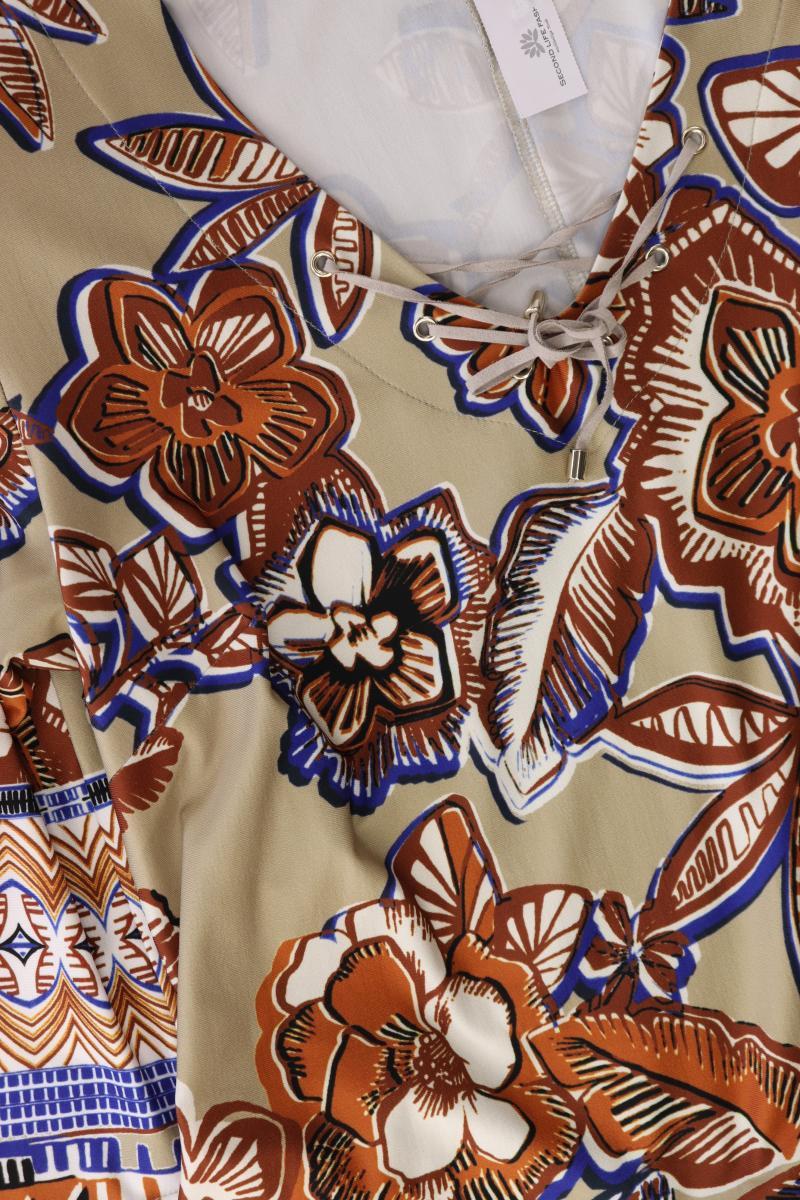 Heine Midikleid Gr. 42 mit Blumenmuster 3/4 Ärmel mehrfarbig aus Polyester