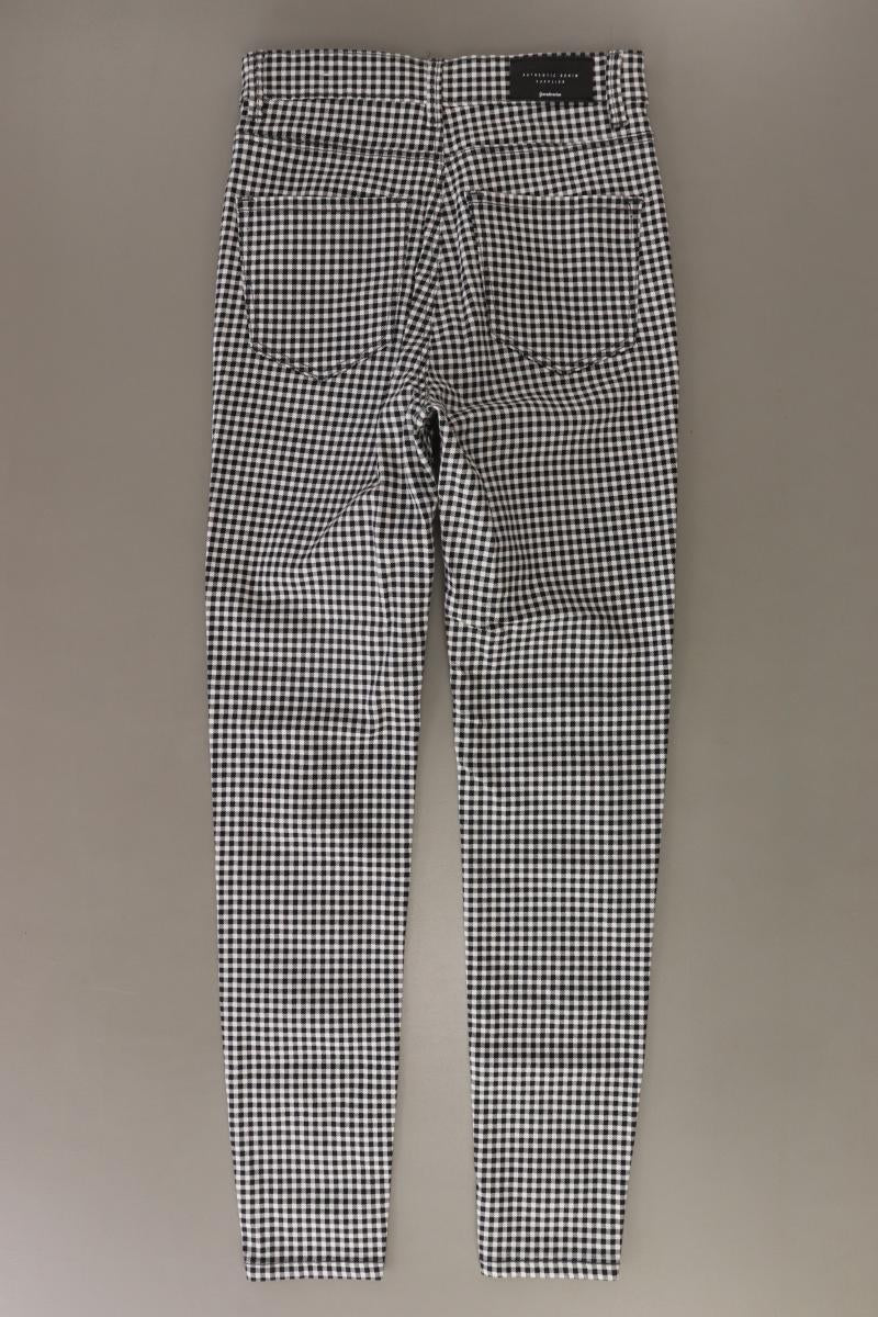 Stradivarius Five-Pocket-Hose Gr. 36 kariert grau aus Baumwolle
