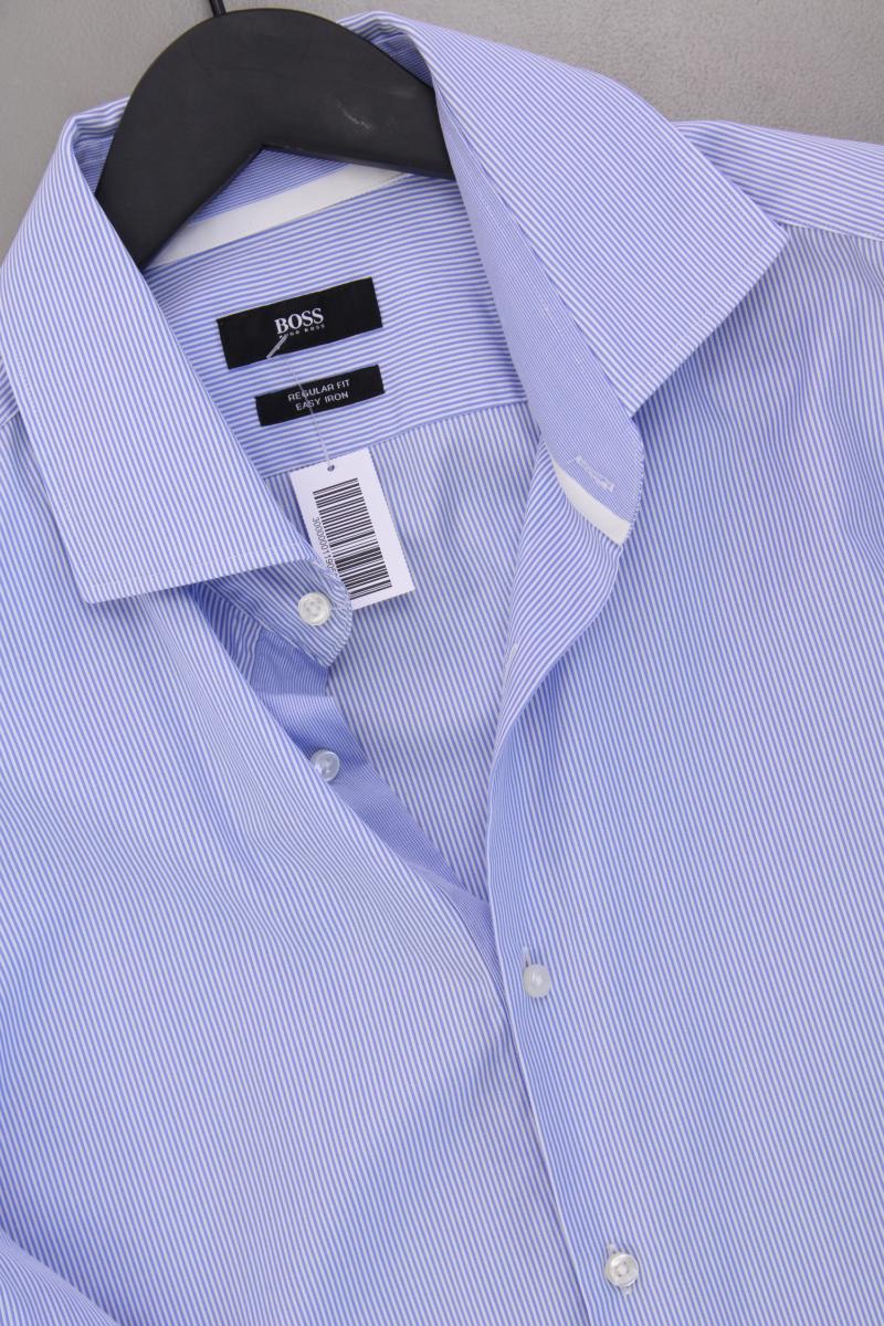 BOSS by Hugo Boss Langarmhemd für Herren Gr. Hemdgröße 43 gestreift blau
