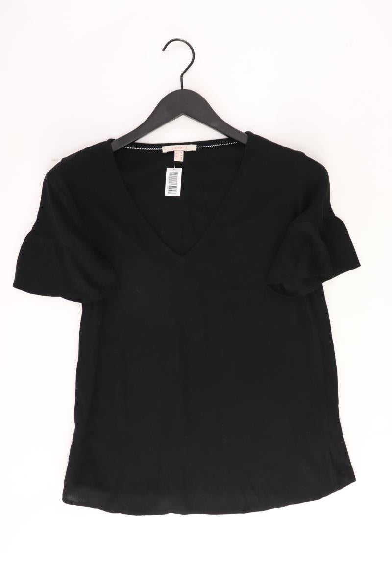 Esprit Kurzarmbluse Gr. 36 schwarz aus Viskose
