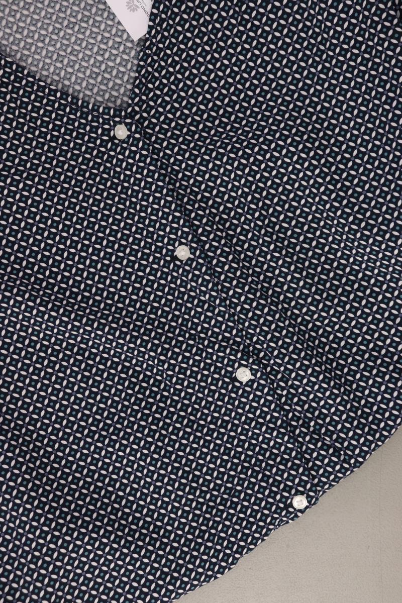 Tom Tailor Comfort Bluse Gr. 40 geometrisches Muster neuwertig 3/4 Ärmel blau