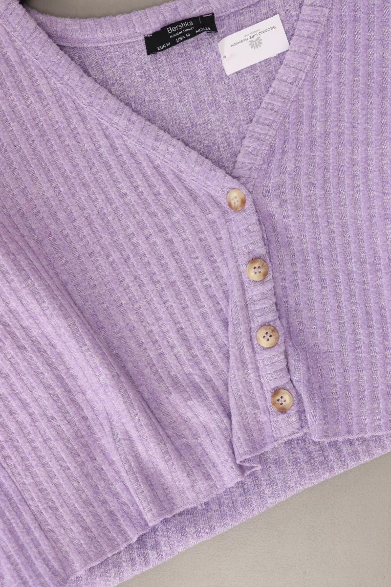 Bershka Strickjacke Gr. M Langarm lila aus Polyester