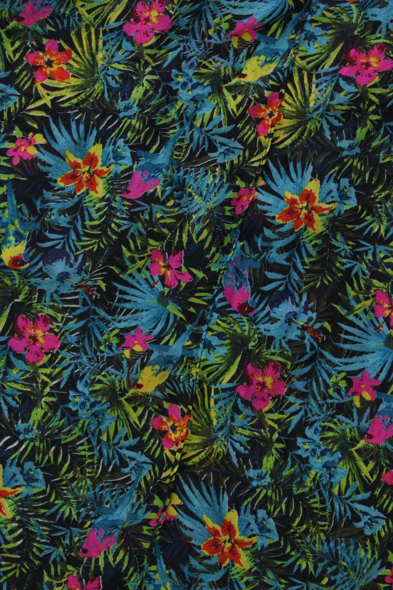 Loop mit Blumenmuster mehrfarbig