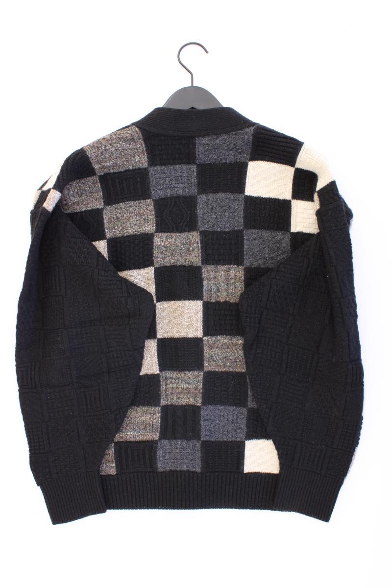 Carlo Colucci Strickjacke mit Wolle für Herren Gr. 52 Langarm Vintage schwarz