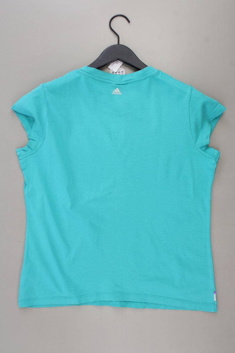 Adidas T-Shirt Gr. L Kurzarm türkis aus Baumwolle