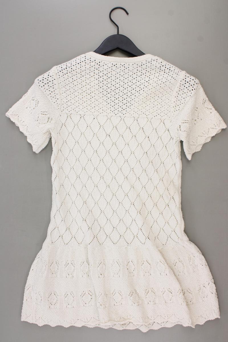 Zara Strickkleid Gr. S Kurzarm creme aus Polyester