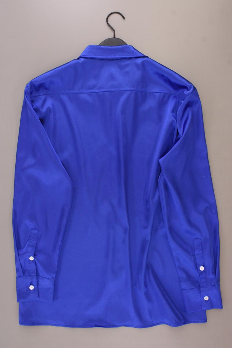 Langarmbluse Gr. L blau aus Polyester