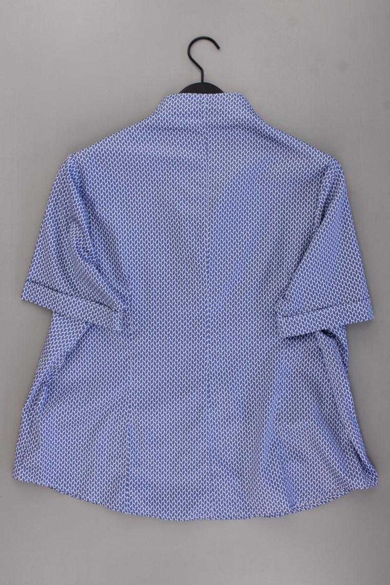 Franco Callegari Kurzarmbluse Gr. 48 blau aus Baumwolle