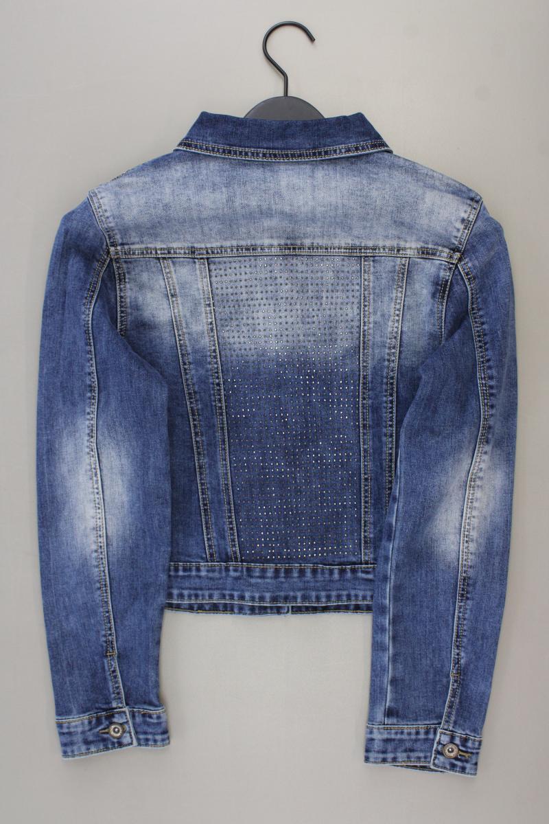 Jeansjacke Gr. 38 blau aus Baumwolle