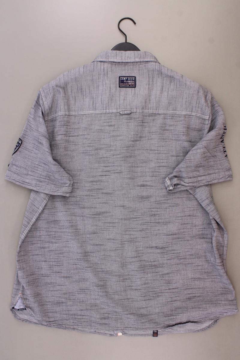Camp David Kurzarmhemd für Herren Gr. XXXL blau aus Baumwolle