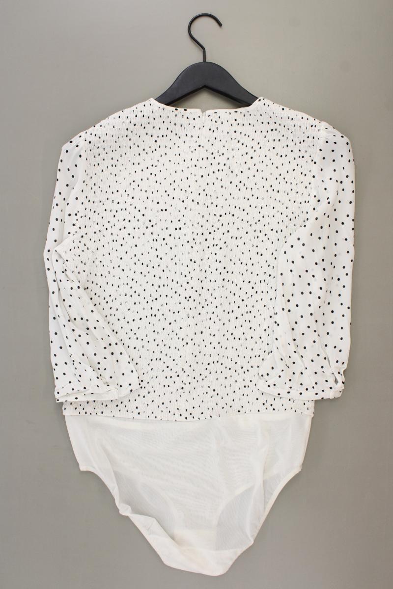Madeleine Regular Bluse Gr. 40 gepunktet 3/4 Ärmel weiß