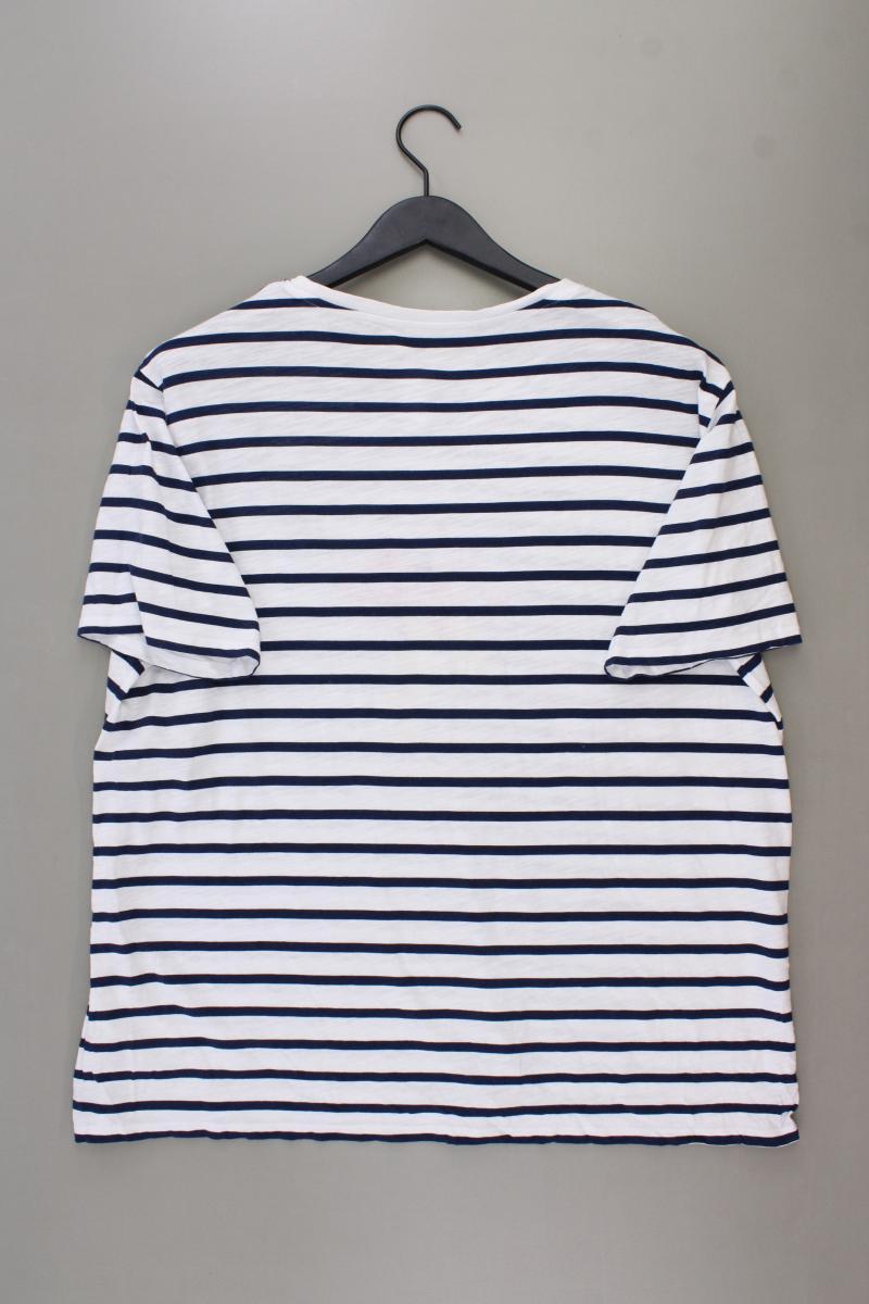 Brax Printshirt Gr. 48 gestreift Kurzarm blau aus Baumwolle