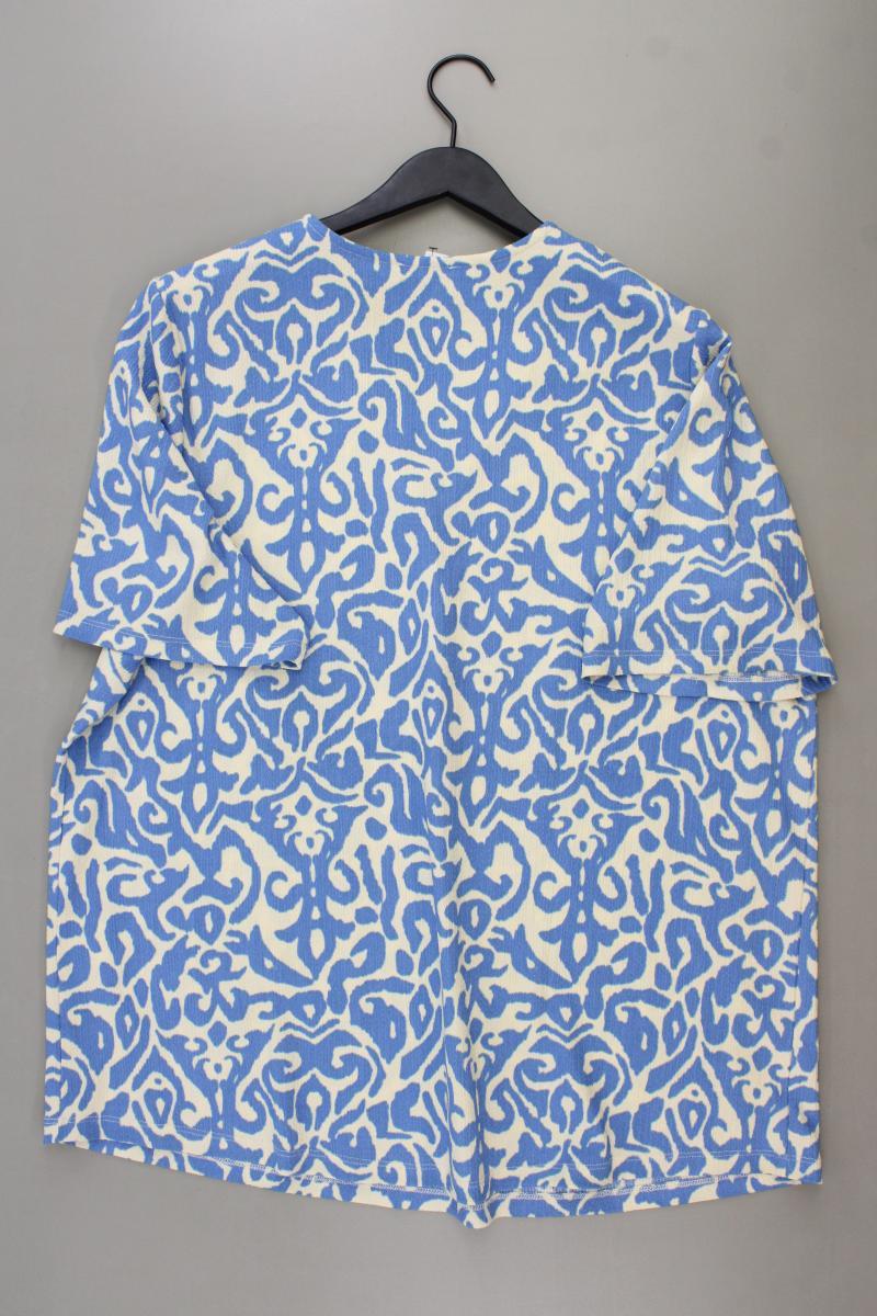 Helena Vera Shirt mit V-Ausschnitt Gr. 46 Kurzarm blau aus Polyester