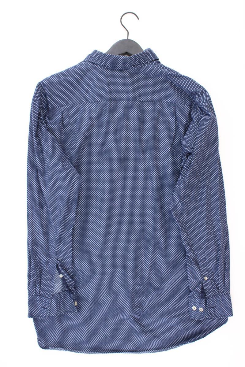 Christian Berg Langarmhemd für Herren Gr. XXL blau aus Baumwolle