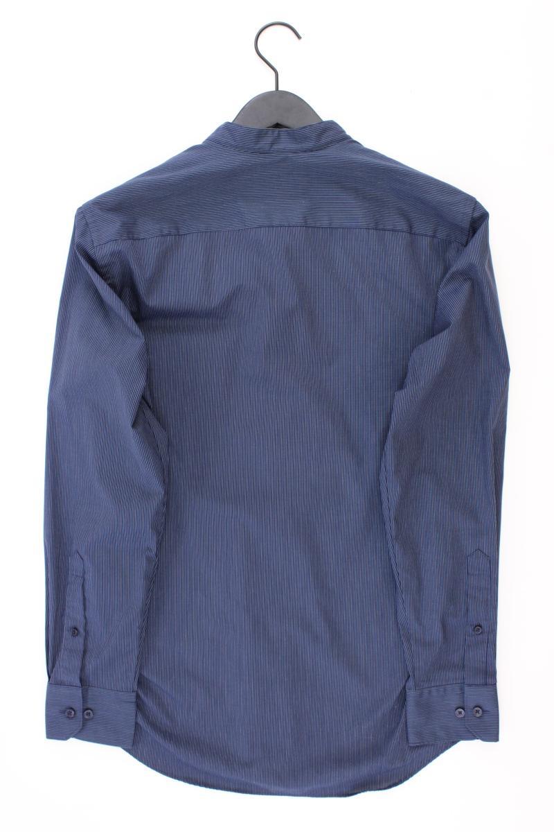 Walbusch Langarmhemd für Herren Gr. Hemdgröße 39/40 gestreift blau aus Baumwolle