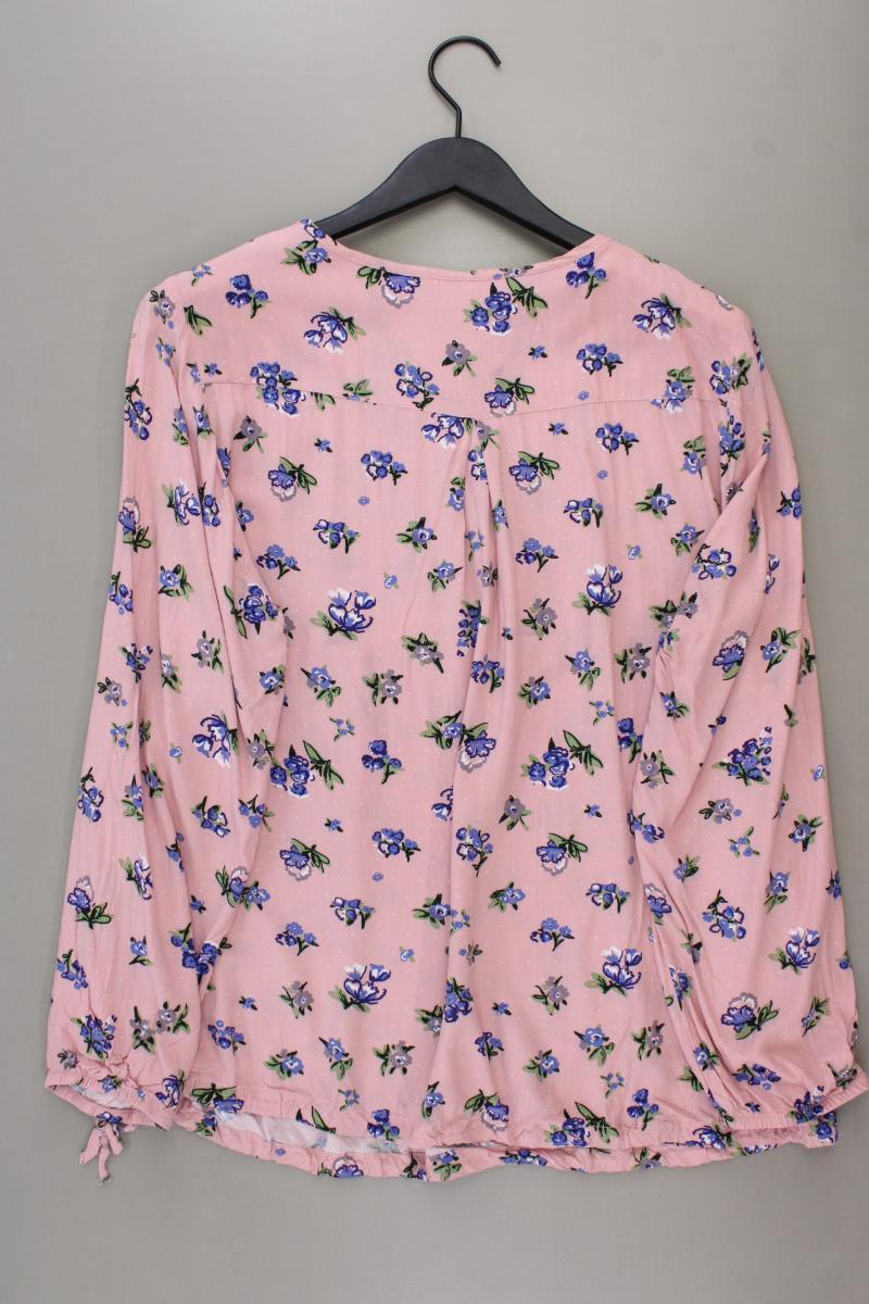 Ulla Popken Langarmbluse Gr. 46/48 mit Blumenmuster neuwertig rosa aus Viskose