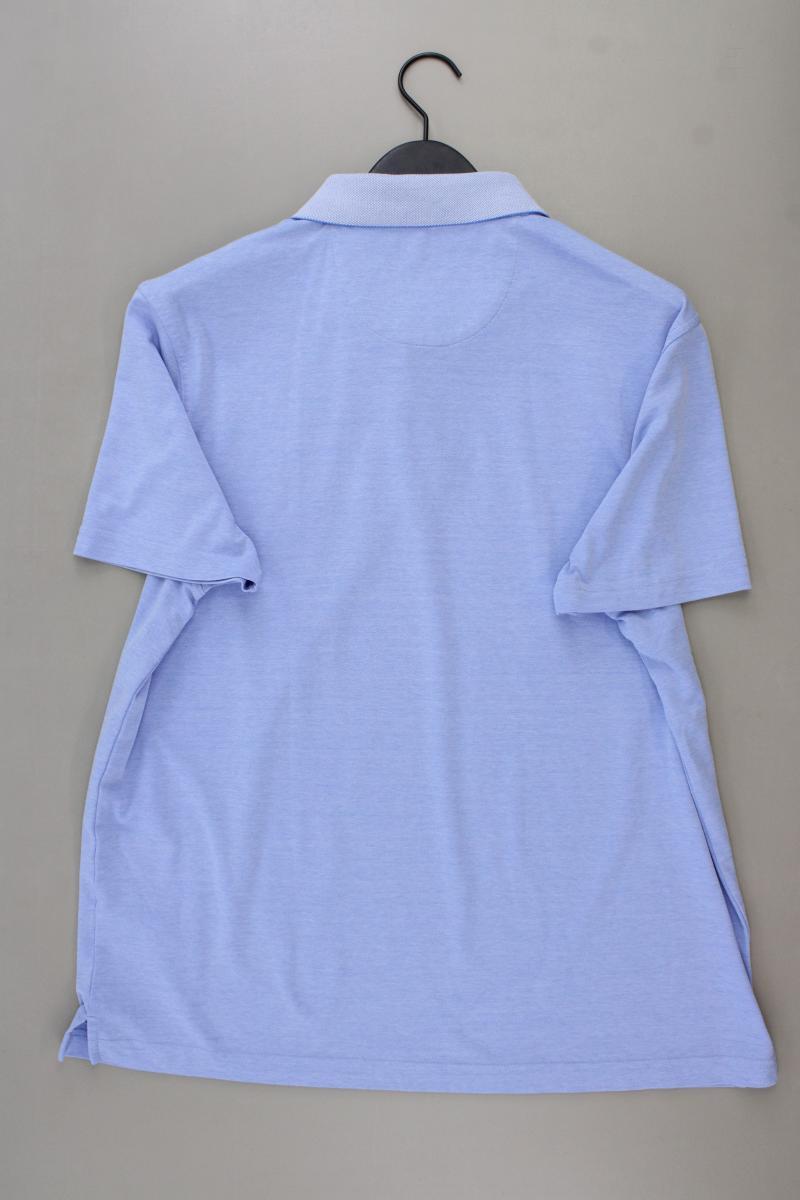 hajo Poloshirt für Herren Gr. 56 neuwertig Kurzarm blau aus Baumwolle