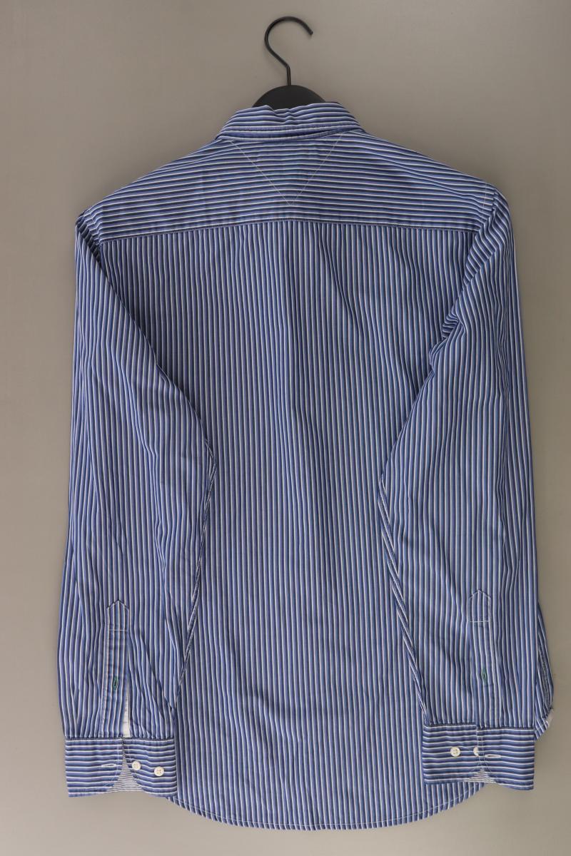 Tommy Hilfiger Langarmhemd für Herren Gr. L gestreift blau aus Baumwolle