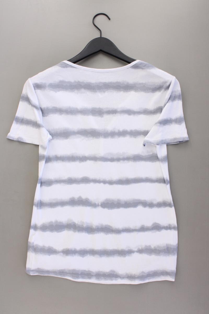 Monari Batikshirt Gr. 42 mit Batikmuster Kurzarm grau aus Baumwolle