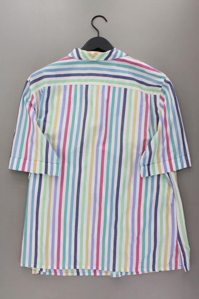 Markwald Vintage Bluse Gr. 48 gestreift Kurzarm mehrfarbig aus Baumwolle