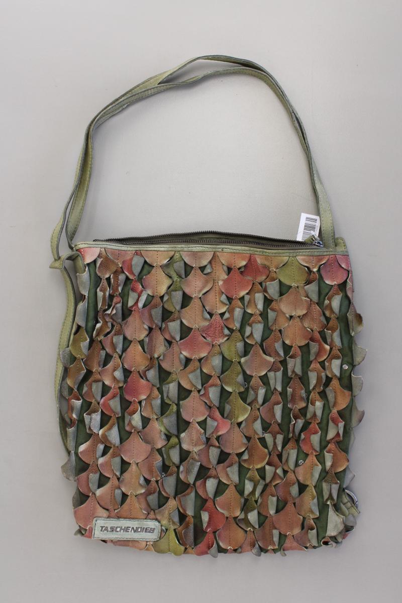 Taschendieb Schultertasche neuwertig olivgrün aus Leder