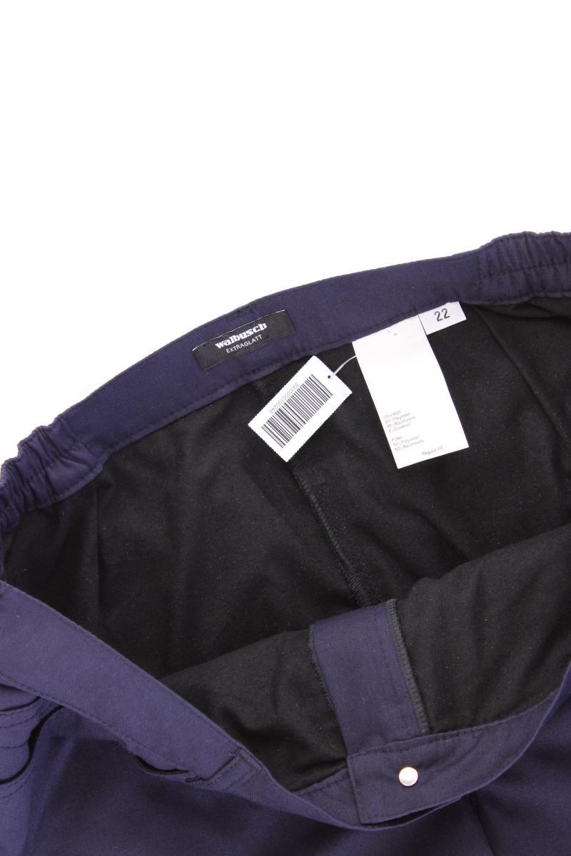 Walbusch Hose gefüttert Gr. Kurzgröße 22 blau aus Polyester