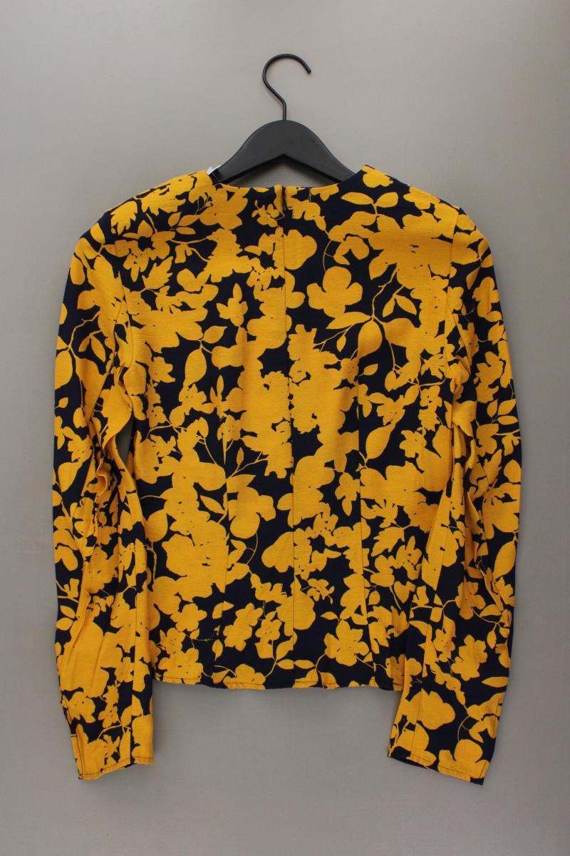 H&M Langarmbluse Gr. 36 mit Blumenmuster gelb aus Viskose