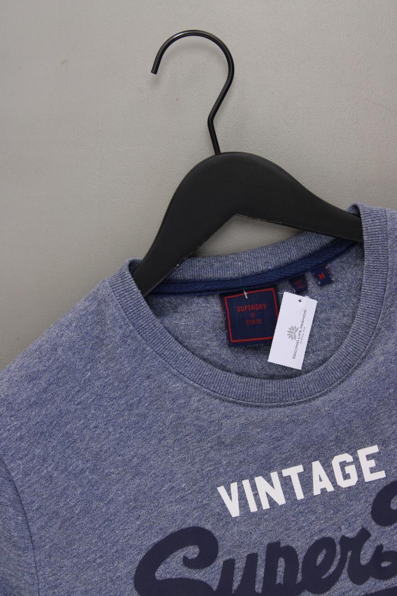 Superdry Printshirt für Herren Gr. M Kurzarm blau aus Baumwolle