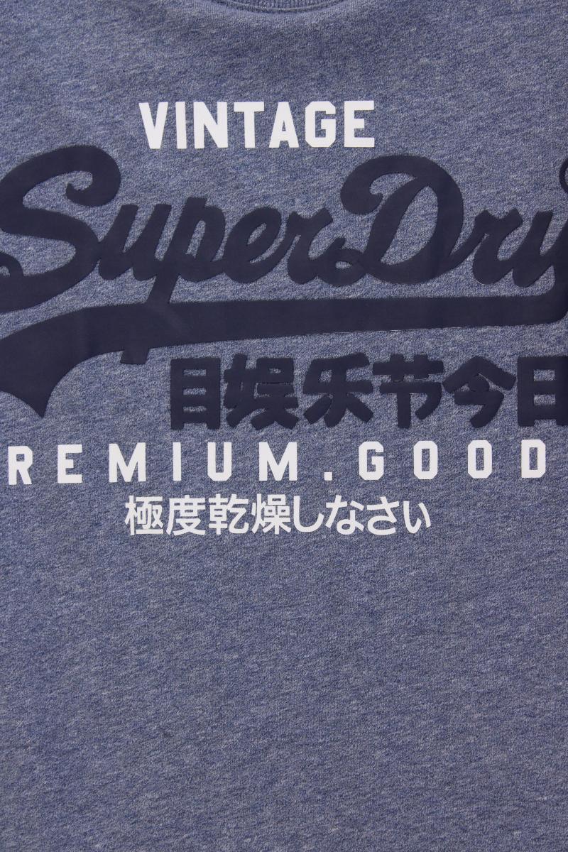 Superdry Printshirt für Herren Gr. M Kurzarm blau aus Baumwolle