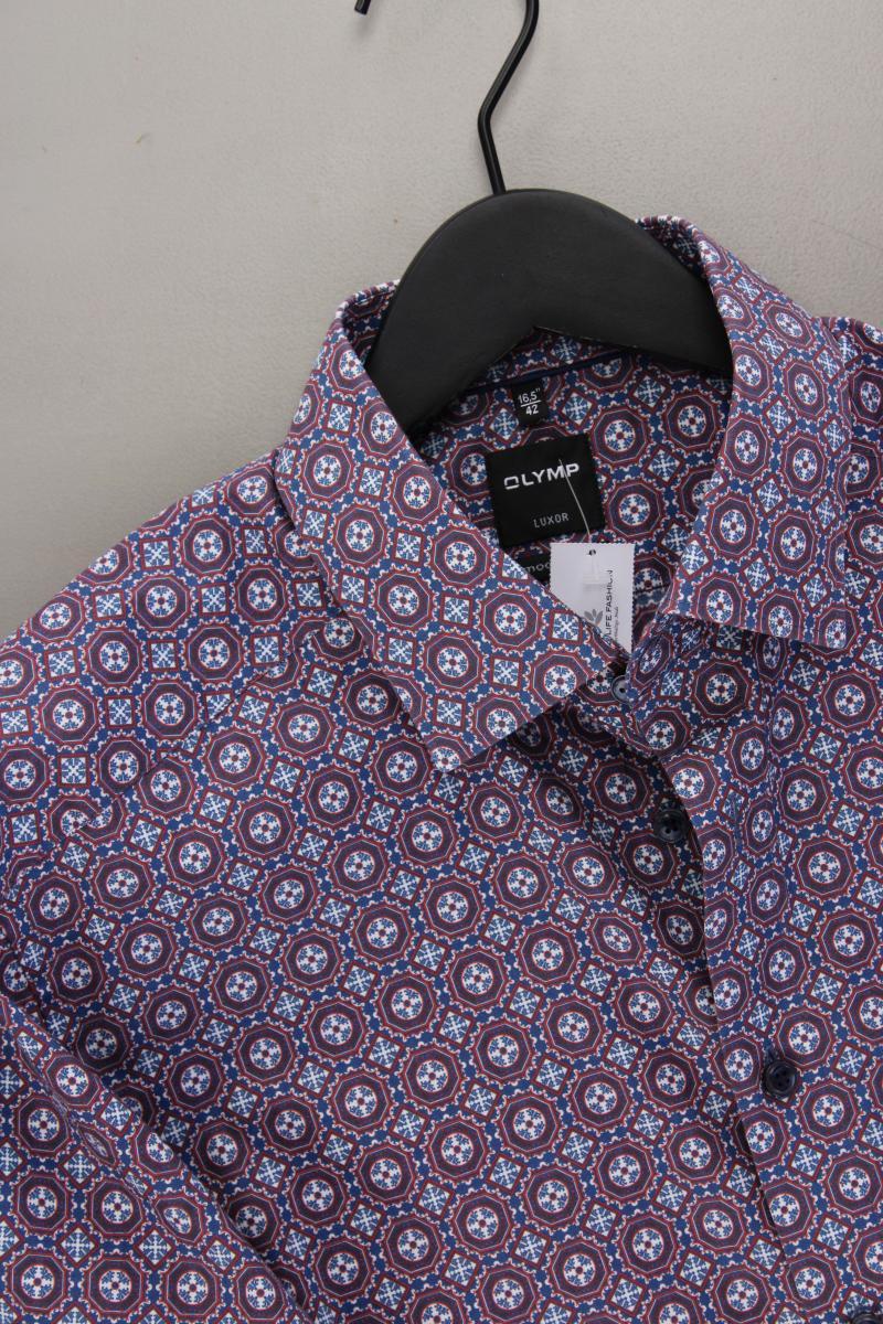 Olymp Kurzarmhemd für Herren Gr. Hemdgröße 42 neuwertig mehrfarbig aus Baumwolle