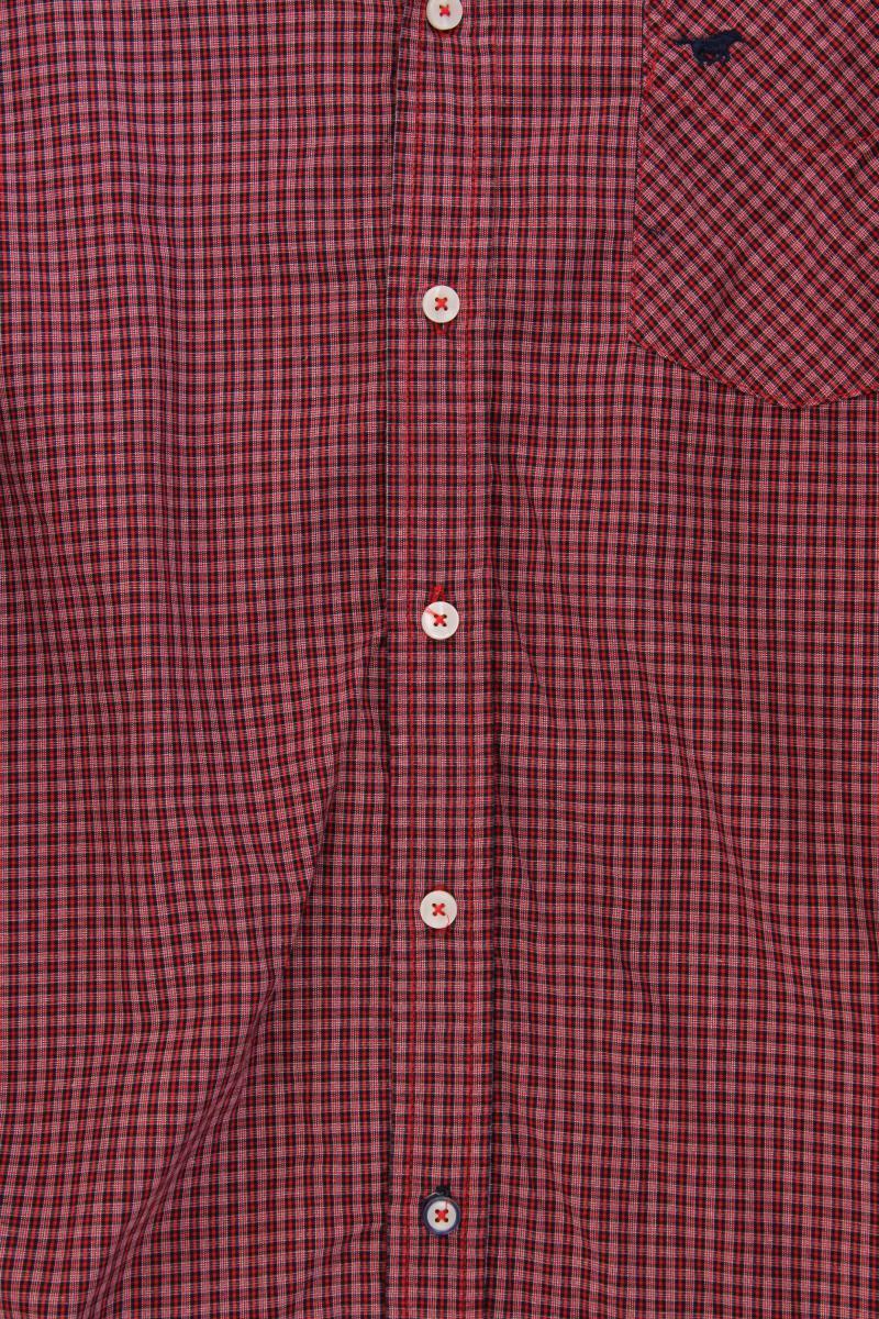 Mustang Karohemd für Herren Gr. L kariert Langarm rot aus Baumwolle