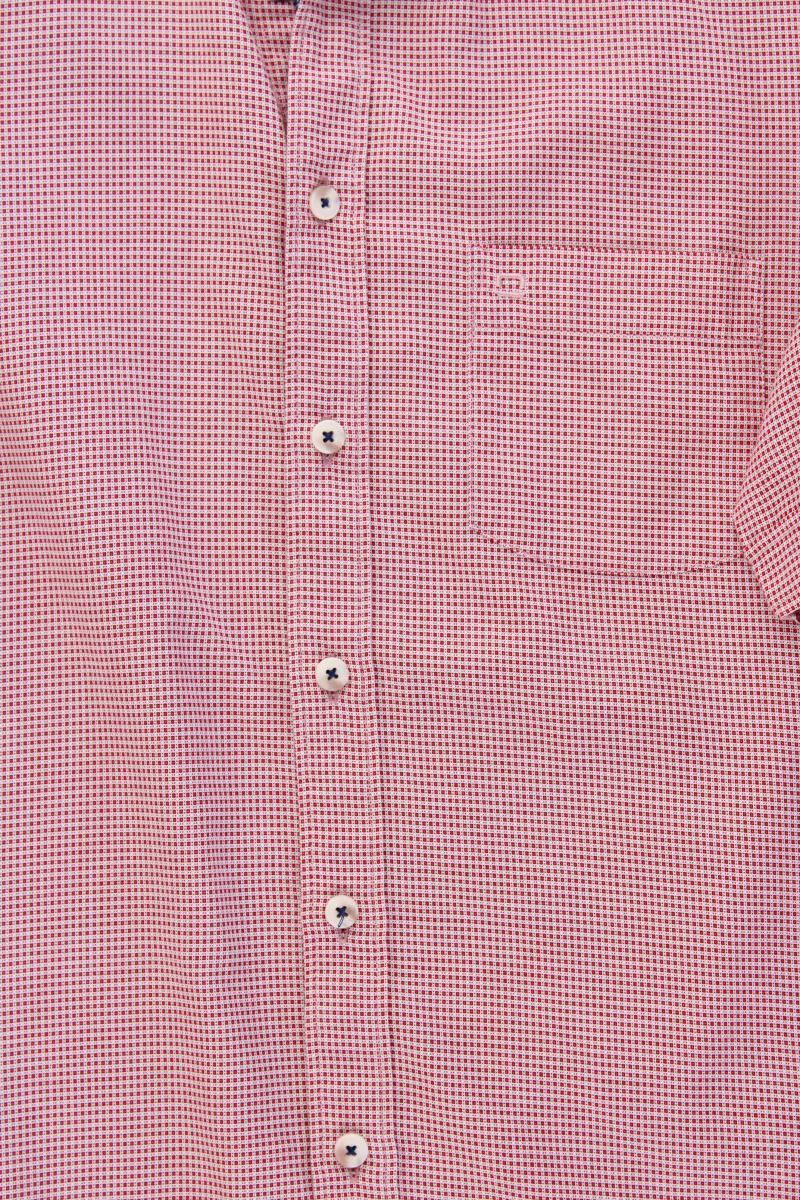 Olymp Kurzarmhemd für Herren Gr. L neuwertig rot aus Baumwolle