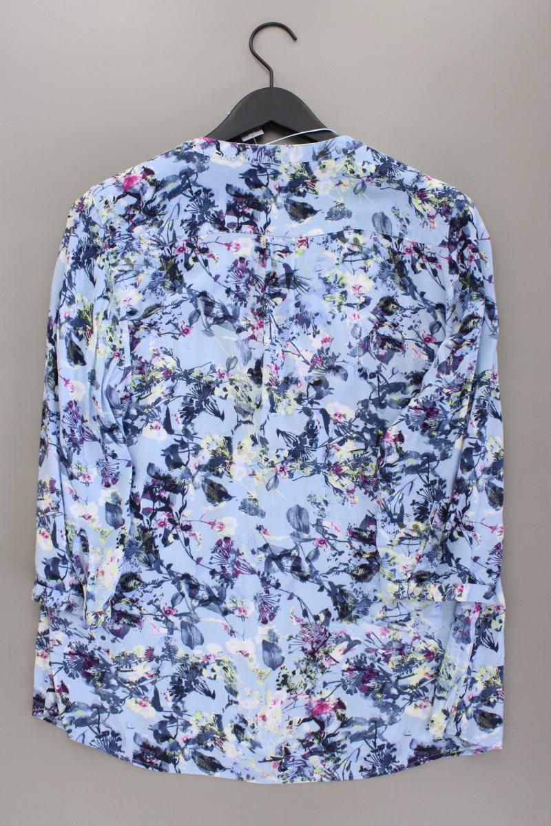 Bonita Classic Bluse Gr. 42 mit Blumenmuster 3/4 Ärmel blau aus Viskose