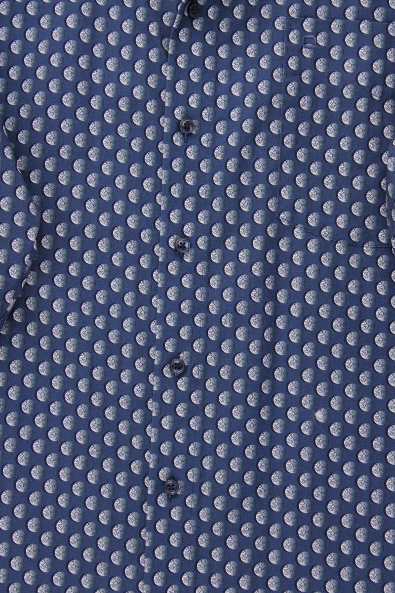 Olymp Langarmhemd für Herren Gr. Hemdgröße 44 blau aus Baumwolle