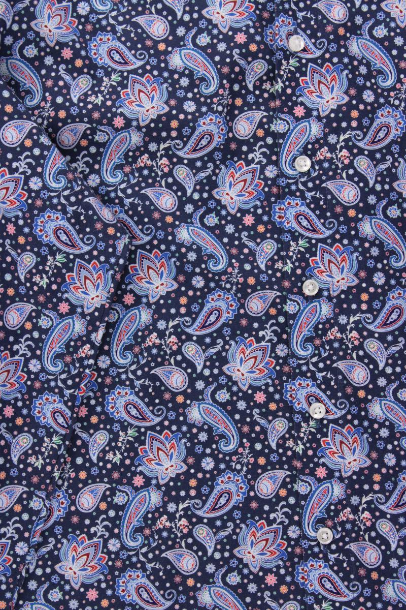 Olymp Langarmhemd für Herren Gr. Hemdgröße 44 mit Paisleymuster blau