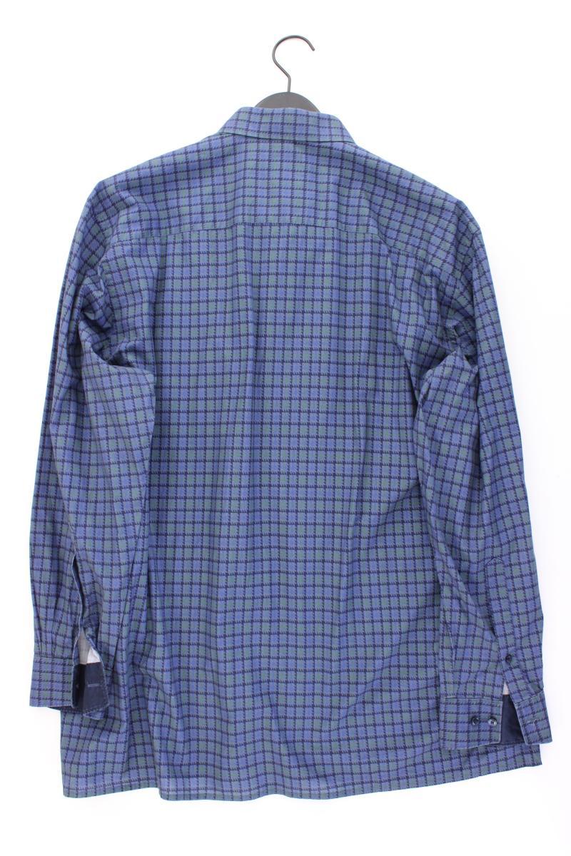 Olymp Langarmhemd für Herren Gr. Hemdgröße 45 blau aus Baumwolle