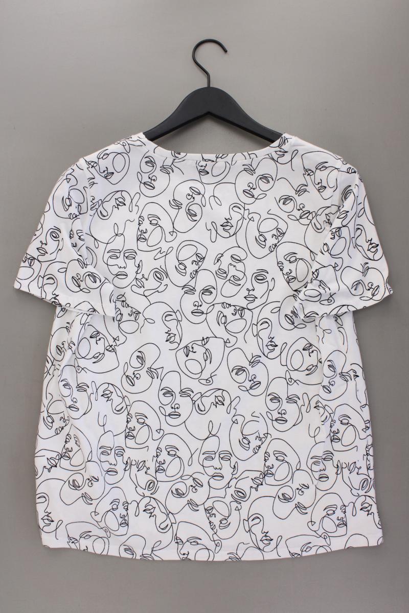 Aniston Printshirt Gr. 40/42 neuwertig Kurzarm weiß aus Baumwolle